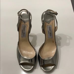 Jimmy Choo Silver Slingback Stilettos